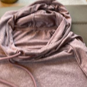 Size Small Athleta hooded sweatshirt light mauve easy care knit fabric loose fit